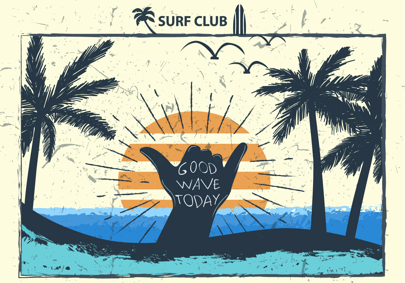 surfing shaka sign