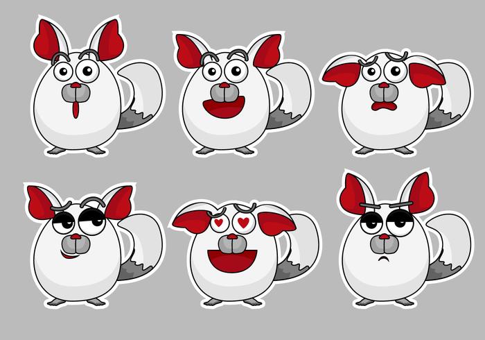 Chinchilla Emoticon Set vector