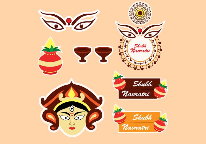 Shubh Navratri Festival Icon vector