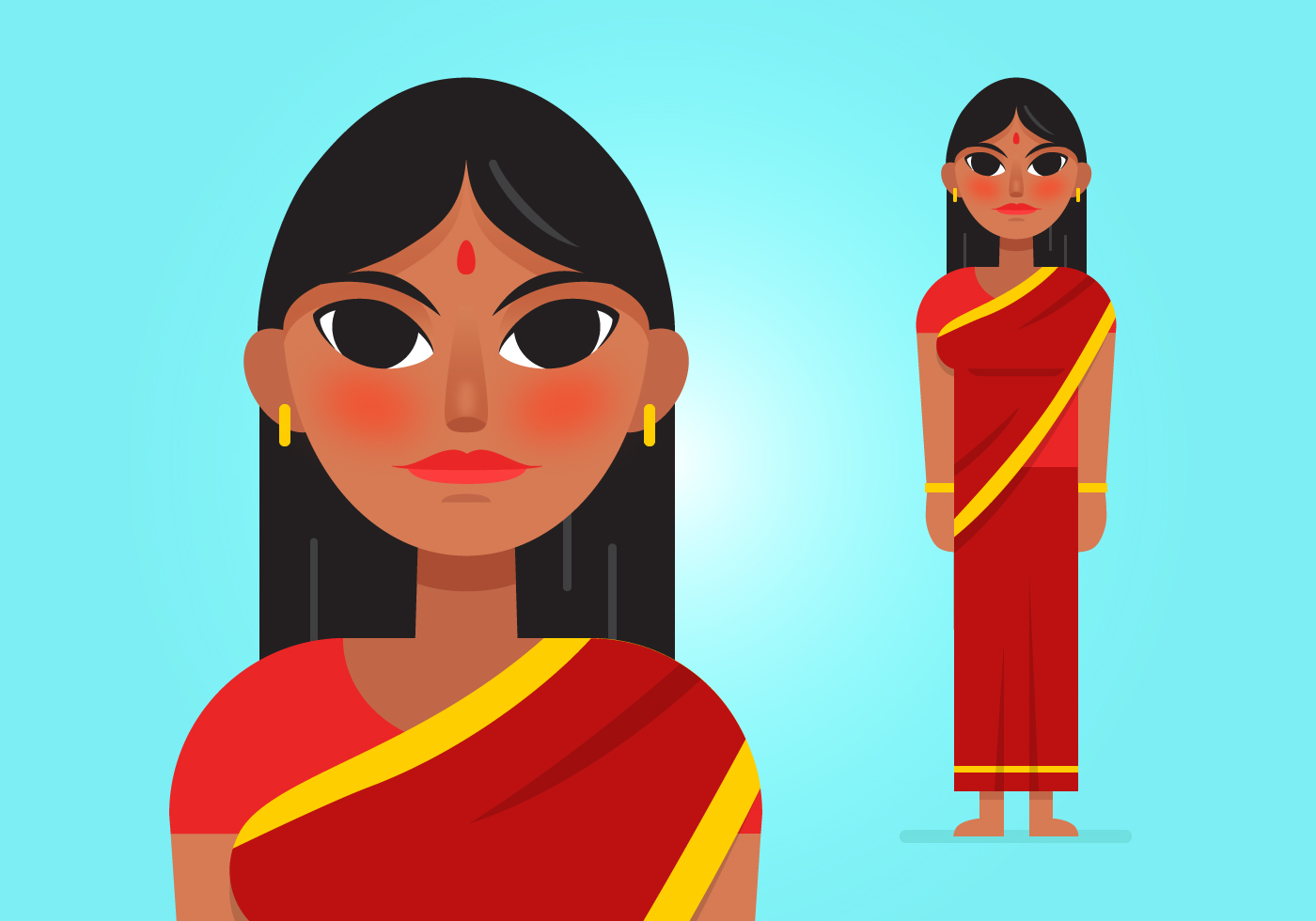 Download Vector Indian Woman - Download Free Vectors, Clipart ...