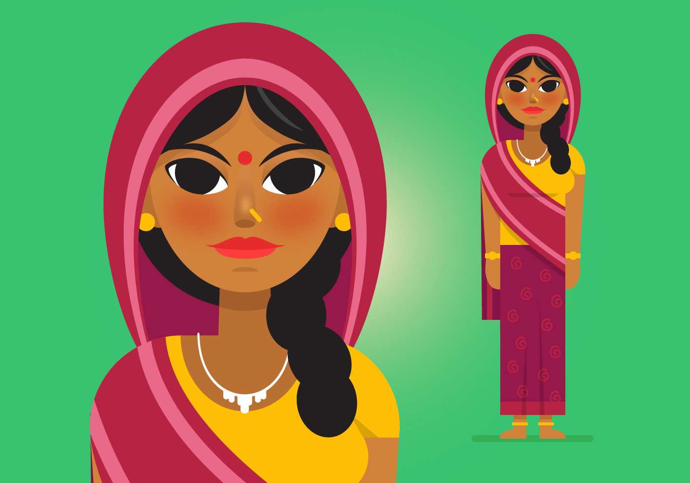 Download Vector Indian Woman - Download Free Vectors, Clipart Graphics & Vector Art