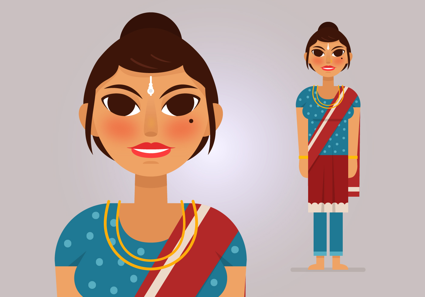 Vector Indian Woman - Download Free Vectors, Clipart Graphics & Vector Art