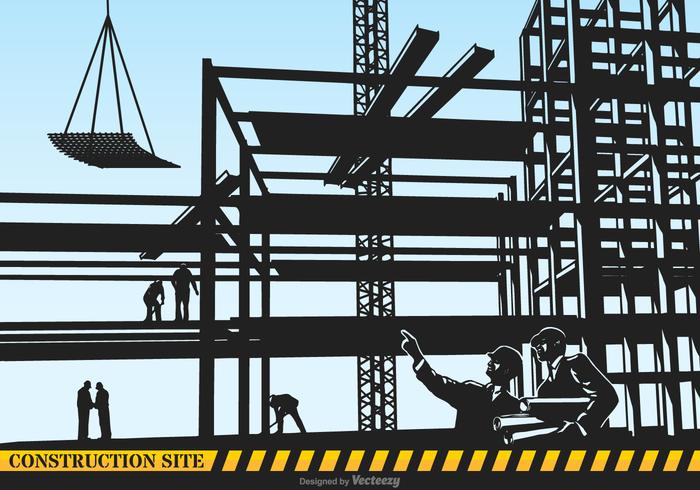 Sitio de construcción Vector silueta ilustración