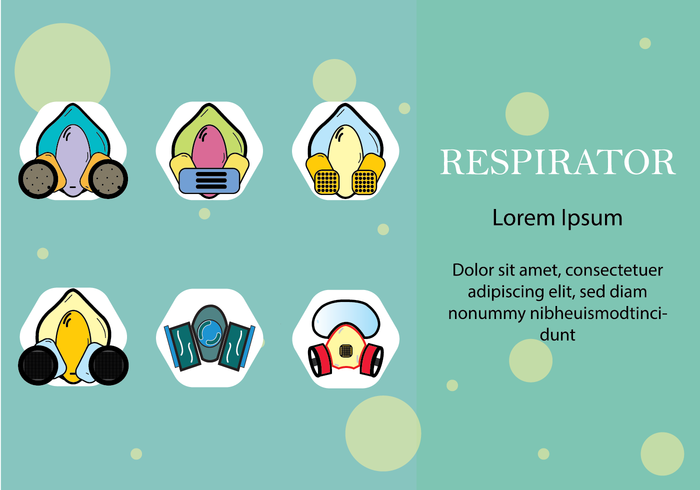 Flat Style Respirator Chemical Gas Mask vector