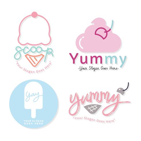 Ice Cream Logo Set Vector