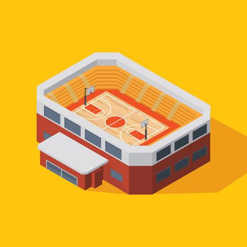 Baloncesto Estadio isométrico Vecto vector