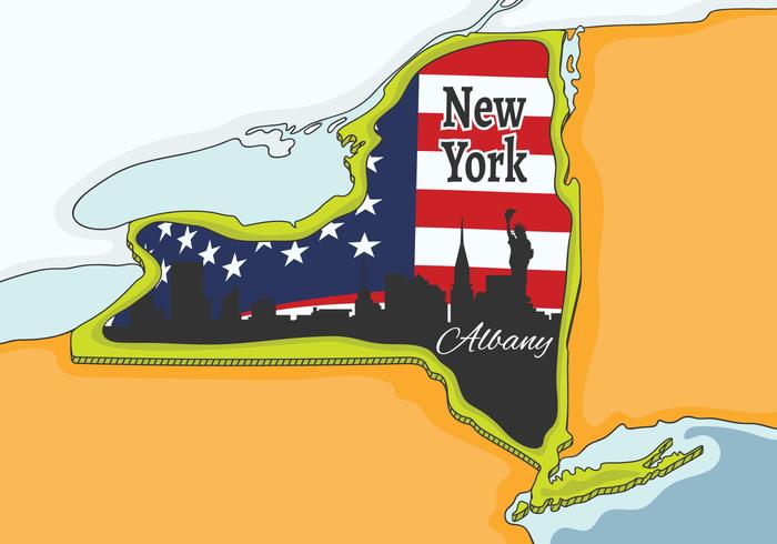 Mapa de Nueva York vector