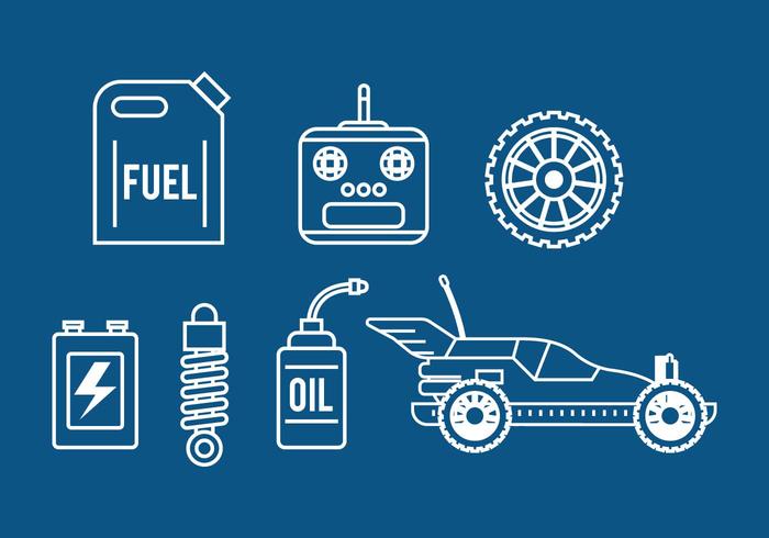 RC Car vector icon set. 