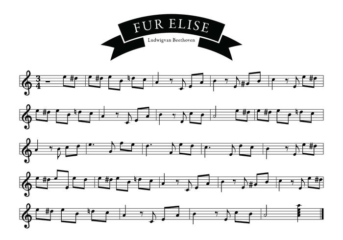 Fur Elise Song of Beethoven vector