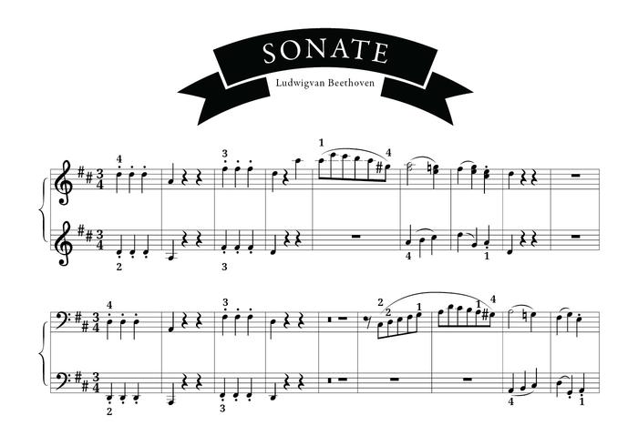 canción sonate de beethoven vector