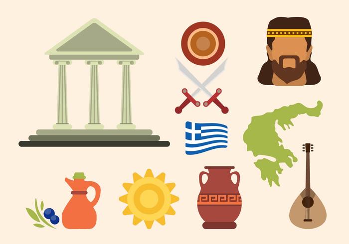 Flat Greece Vectors