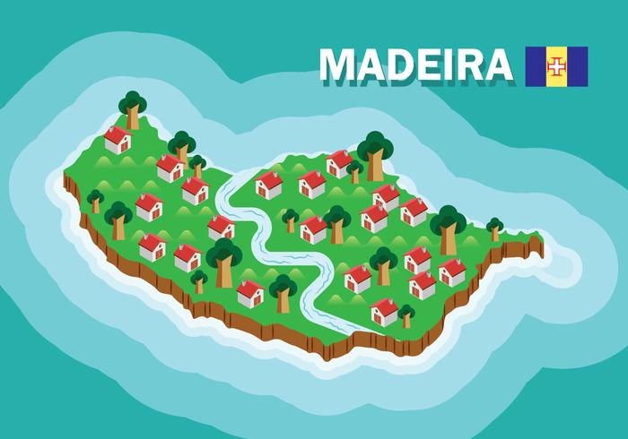 Mapa de Madeira vector