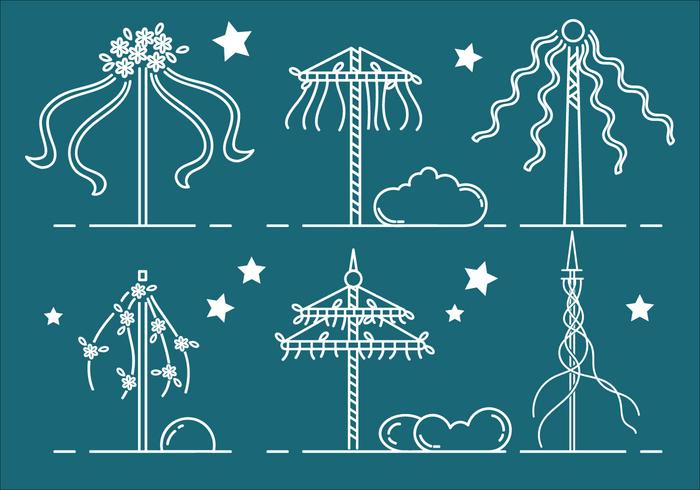 Maypole Outline Vector