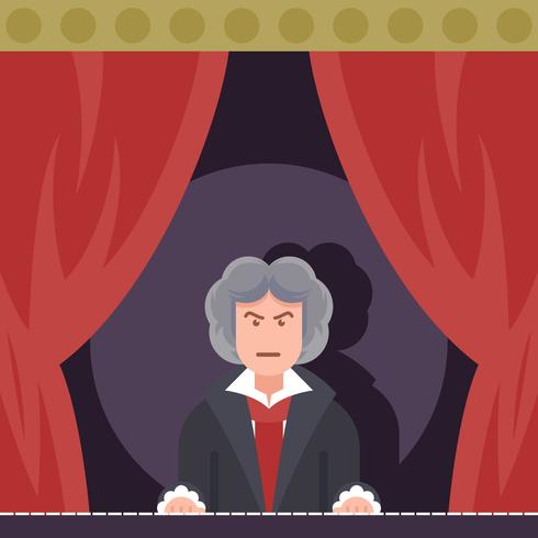 Beethoven playing piano vector