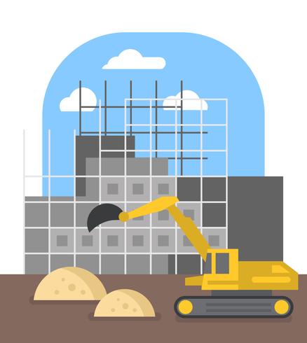 Ilustración de construcción plana vector