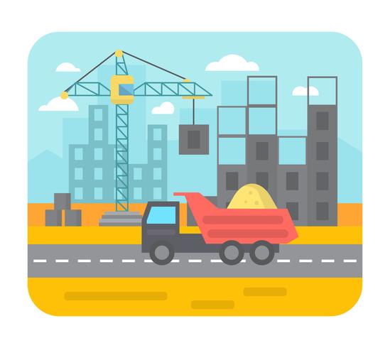 Ilustración de construcción plana vector