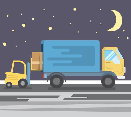 Flat Delivery Truck vector