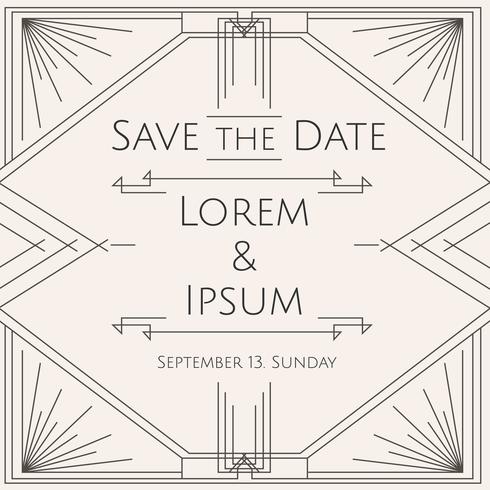 Art Deco Save The Date Vector 