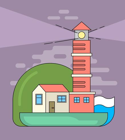 Flat Lighthouse vector