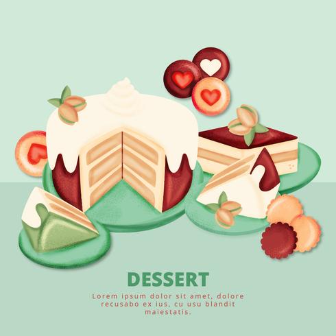 Vector Pistachios Desserts