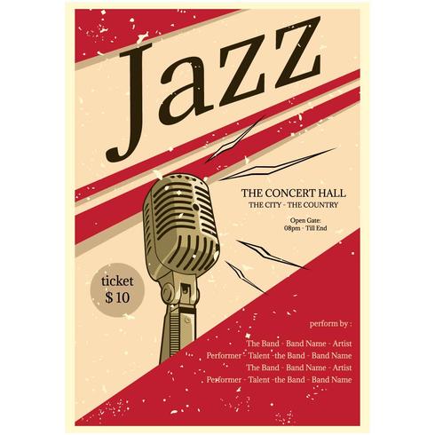 vintage jazz concert poster vector download free vectors vintage jazz posters