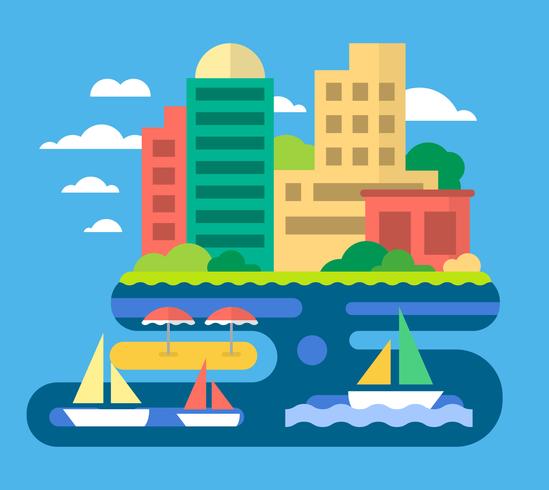City Beach Design vector