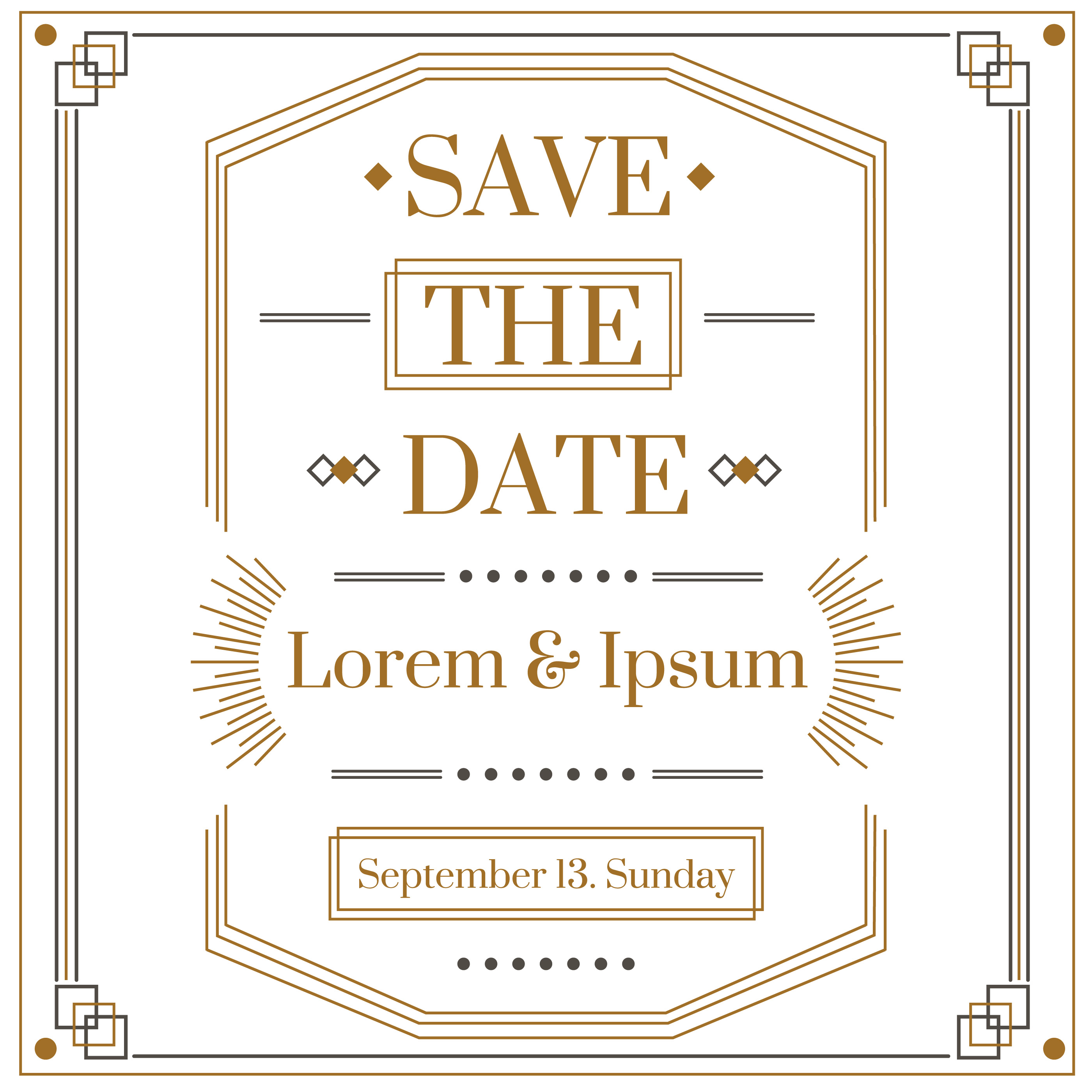 Art Deco Save The Date Vector 183479 Vector Art at Vecteezy