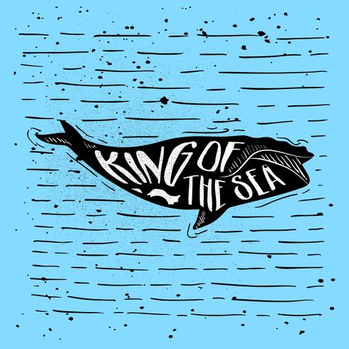 Hand-Drawn Whale Silhouette Vector