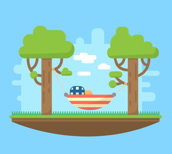 Hammock Between Trees vector