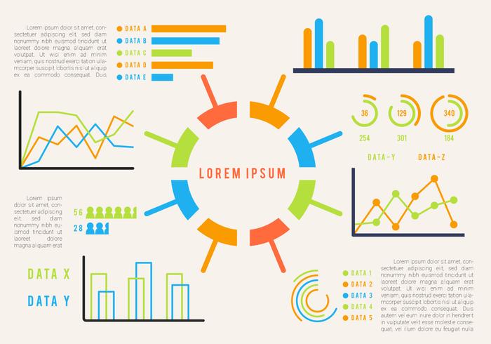 Vectores icónicos de visualización de datos