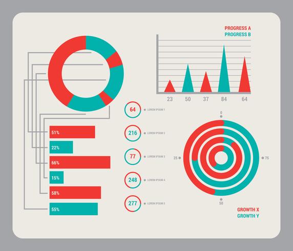 Vectores icónicos de visualización de datos