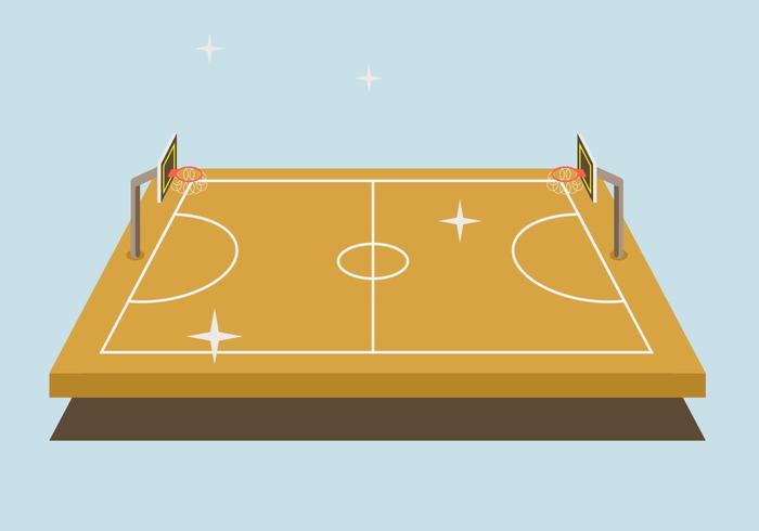 Vector de la cancha de baloncesto