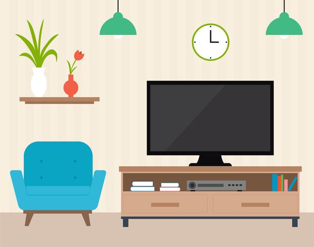 Flat Design Vector Room Design Illustration