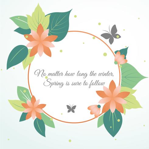 Flat Design Vector Spring Greeting Card Design