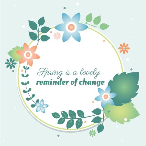 Flat Design Vector Spring Greeting Card Design