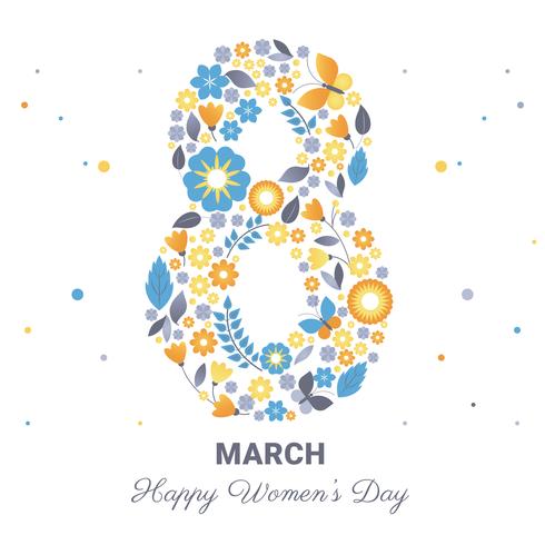 March 8 Greeting Card Vector