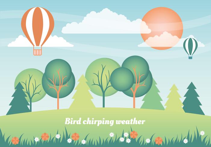 Flat Design Vector Spring Landscape Design - Download Free Vector Art, Stock Graphics & Images