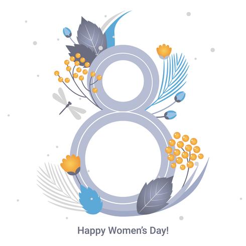 Vector de tarjeta de felicitación del día de la mujer