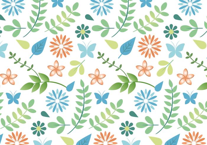 Flat Design Vector Spring Pattern