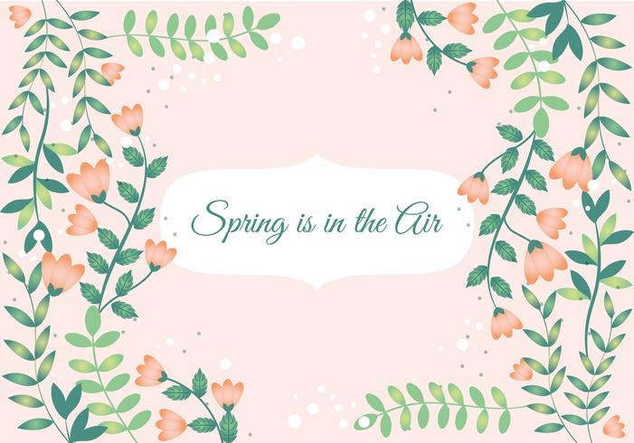 Flat Design Vector Spring Greeting Card Design