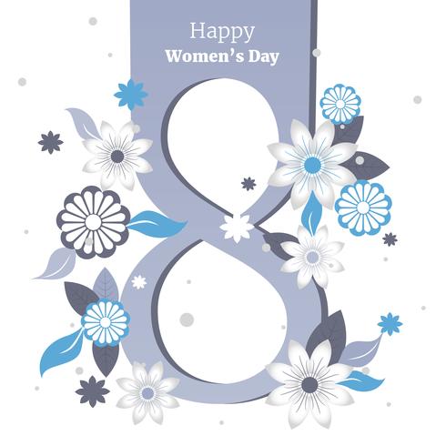 Postcard to Women's Day Vector Illustration