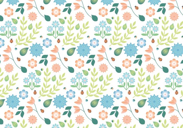 Flat Design Vector Spring Pattern Design