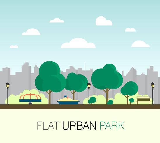 parque urbano plano vector