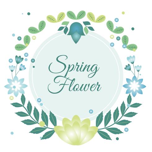 Flat Design Vector Spring Greeting Card