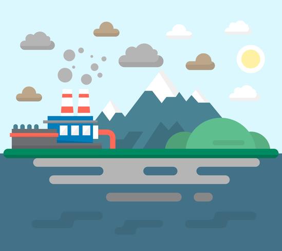 Flat Industrial Pollution vector