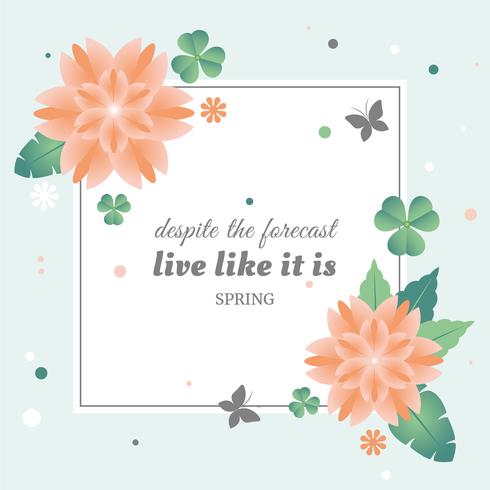 Flat Vector Spring Greeting Card