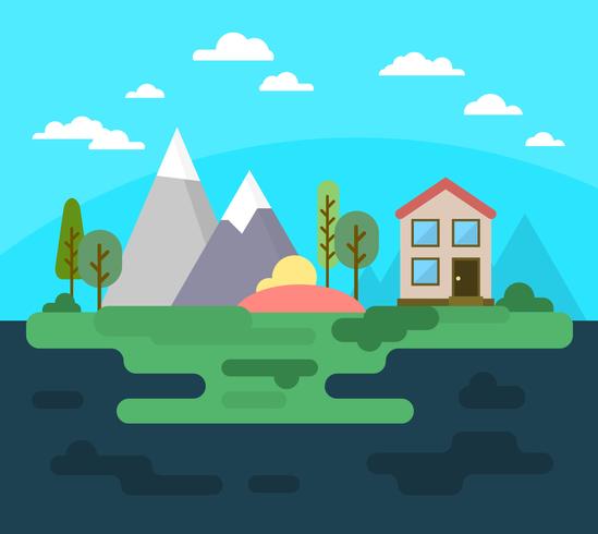 Diseño de paisaje plano vector