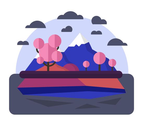 Diseño de paisaje plano vector