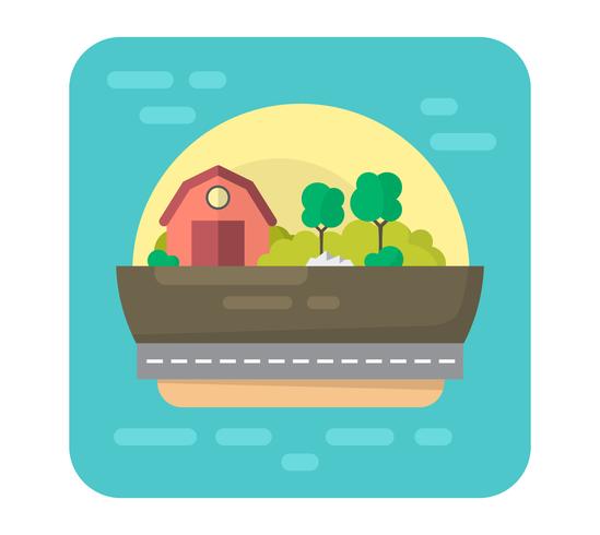 Flat Farm Landscape vector