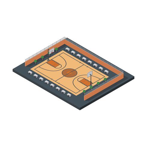 Cancha de baloncesto Isometric Street Vector